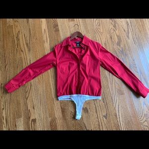 Red Buttondown Bodysuit - Med - Victoria’s Secret